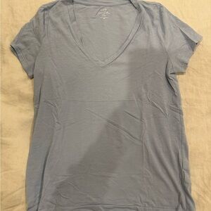 J. Crew Light Blue V-Neck Short Sleeve Tee